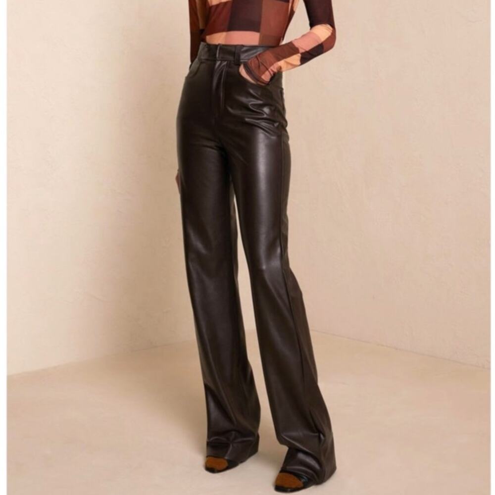 ALC Chocolate Vegan Leather Christopher Pant